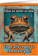 Ex Sister in Law Happy Birthday Toad with Glasses card