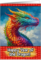 Happy Year of the Dragon Rainbow Dragon card
