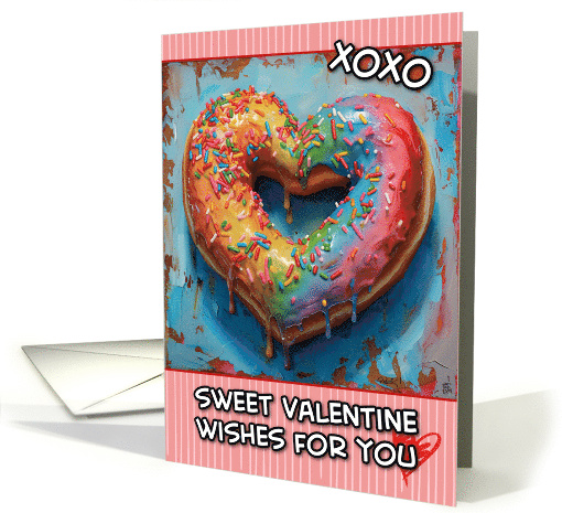 Valentine's Day Rainbow Donut Heart card (1822584)