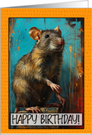 Happy Birthday Chinese Zodiak Year of the Rat card
