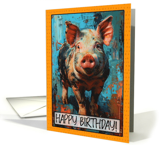 Happy Birthday Chinese Zodiak Year of the Pig card (1822638)