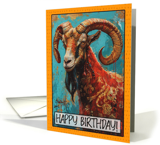 Happy Birthday Chinese Zodiak Year of the Goat card (1822648)