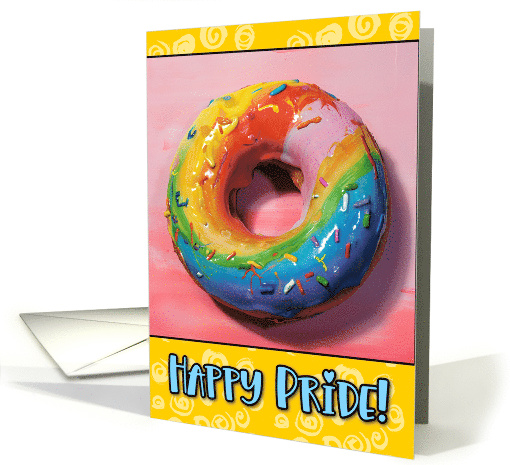 Happy Pride Rainbow Glazed Donut card (1823316)