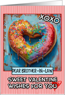 Brother in Law Valentine’s Day Rainbow Donut Heart card