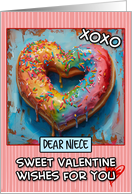 Niece Valentine’s Day Rainbow Donut Heart card