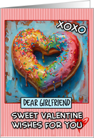 Girlfriend Valentine’s Day Rainbow Donut Heart card