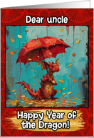 Uncle Happy Year of the Dragon Coin Rain Dragon card