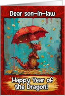 Son in Law Happy Year of the Dragon Coin Rain Dragon card