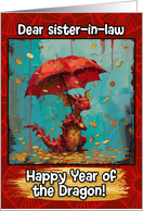 Sister in Law Happy Year of the Dragon Coin Rain Dragon card