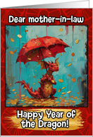 Mother in Law Happy Year of the Dragon Coin Rain Dragon card