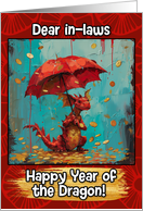 In Laws Happy Year of the Dragon Coin Rain Dragon card
