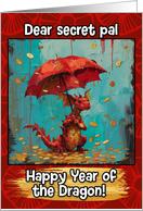 Secret Pal Happy Year of the Dragon Coin Rain Dragon card