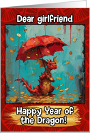 Girlfriend Happy Year of the Dragon Coin Rain Dragon card