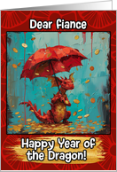 Fiance Happy Year of the Dragon Coin Rain Dragon card