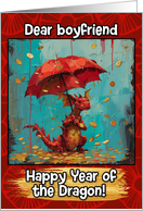 Boyfriend Happy Year of the Dragon Coin Rain Dragon card