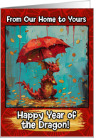 From Our Home to Yours Happy Year of the Dragon Coin Rain Dragon card