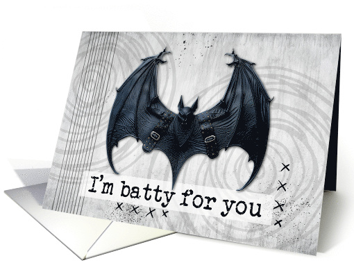 Batty for You Goth Bat Love card (1825024)