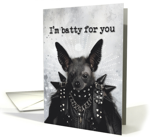 Batty for You Goth Bat Love card (1825028)
