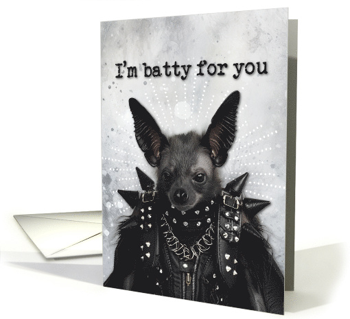 Batty for You Goth Bat Love card (1825028)