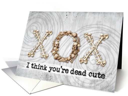 Dead Cute Goth Love and Kisses Bones card (1825032)
