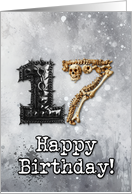 17 Years Old Happy Birthday Goth Style card