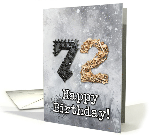 72 Years Old Happy Birthday Goth Style card (1825144)