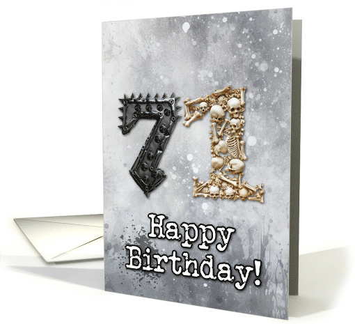 71 Years Old Happy Birthday Goth Style card (1825146)