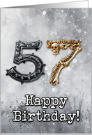 57 Years Old Happy Birthday Goth Style card