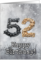 52 Years Old Happy Birthday Goth Style card