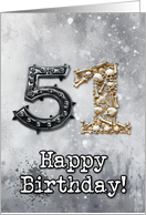 51 Years Old Happy Birthday Goth Style card