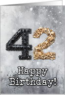 42 Years Old Happy Birthday Goth Style card