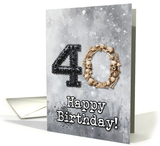 40 Years Old Happy Birthday Goth Style card (1825230)