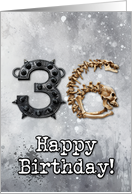 36 Years Old Happy Birthday Goth Style card