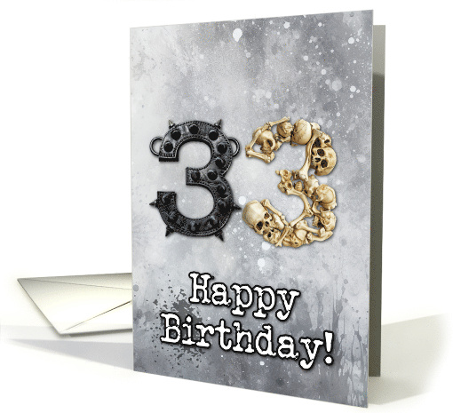 33 Years Old Happy Birthday Goth Style card (1825252)