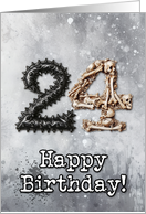 24 Years Old Happy Birthday Goth Style card