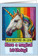Brother in Law Happy Birthday Rainbow Unicorn card
