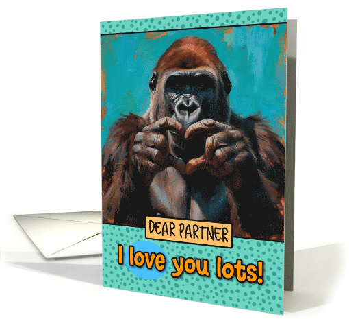 Partner Love You Lots Gorilla Making Heart Gesture card (1825708)