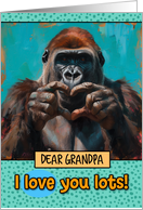 Grandpa Love You Lots Gorilla Making Heart Gesture card