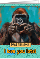 Grandma Love You Lots Gorilla Making Heart Gesture card