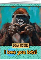 Friend Love You Lots Gorilla Making Heart Gesture card