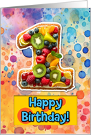 1 Year Old Happy Birthday Cake card