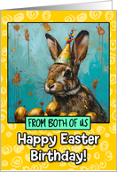 From couple Easter Birthday Bunny and Eggs card