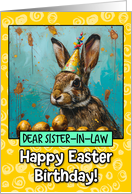 Sister in Law Easter Birthday Bunny and Eggs card