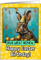 Great Nephew Easter Birthday Bunny and Eggs card