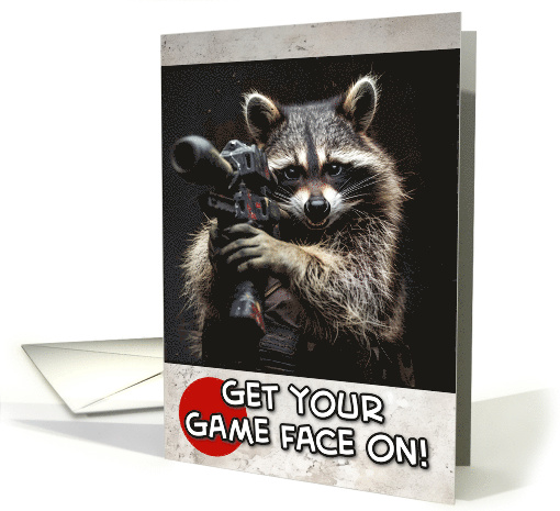 Bachelor Party Paintball Invite Raccoon card (1826128)