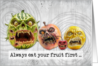 Halloween Zombie Fruit card