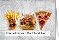 Halloween Zombie Fast Food card