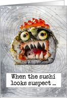 Halloween Zombie Suspect Sushi card