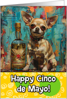 Cinco de Mayo Chihuahua with Tequila Bottle card