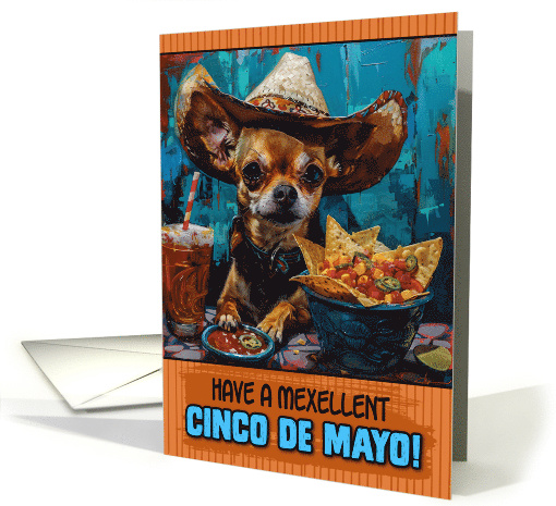 Cinco de Mayo Chihuahua with Sombrero and Nachos card (1826426)